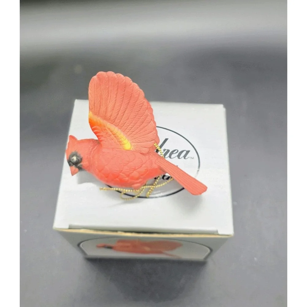 Vintage Andrea by Sadek Japan Porcelain Cardinal Bird Christmas Ornament